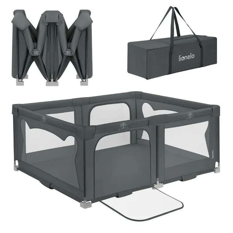 Lionelo, Florence, tarc de joaca pentru copii, Easy Fold, Grey Graphite