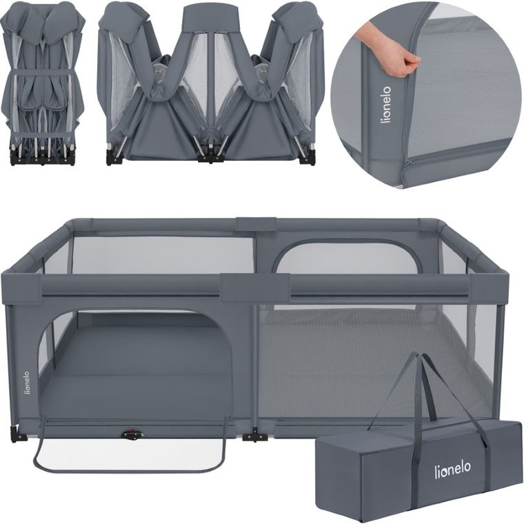 Lionelo, Florence XL Easy Fold, tarc pentru copii, Grey Stone