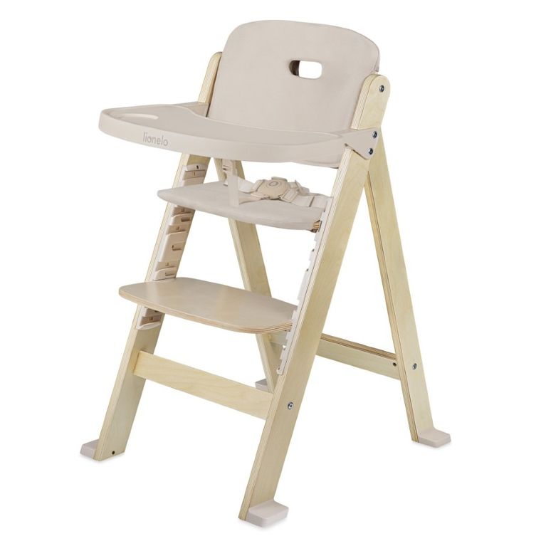 Lionelo, Floris, scaun inalt din lemn, Beige Natural