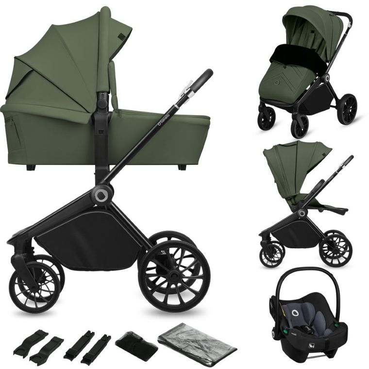 Lionelo, Mika Plus, carucior multifunctional, 3in1, Green Olive