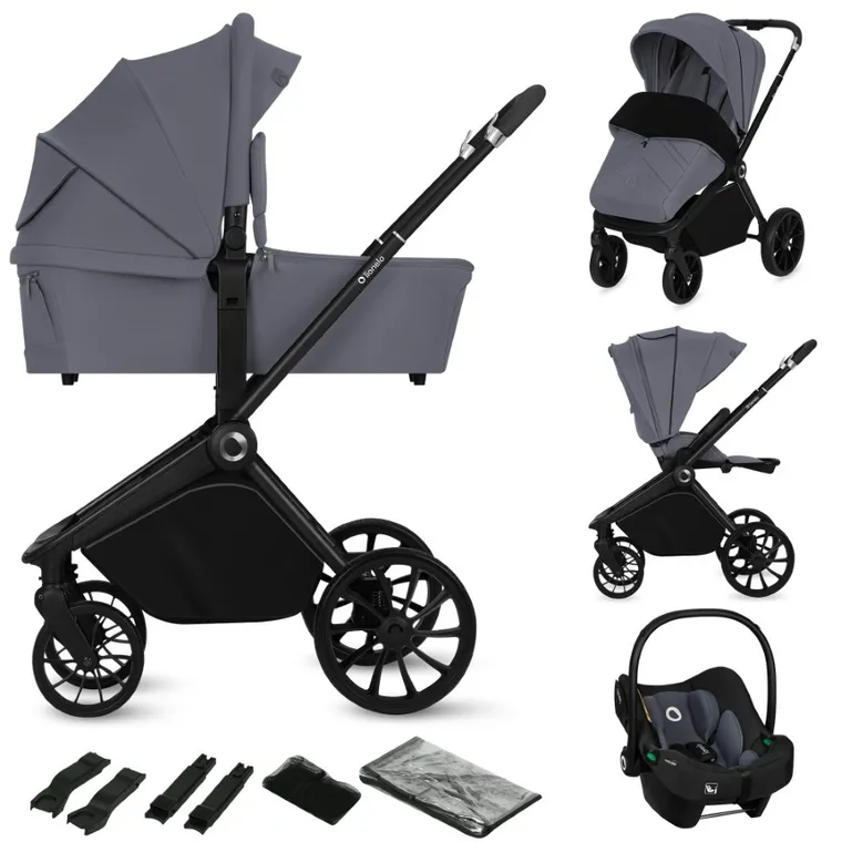 Lionelo, Mika Plus, carucior multifunctional, 3in1, Grey Stone