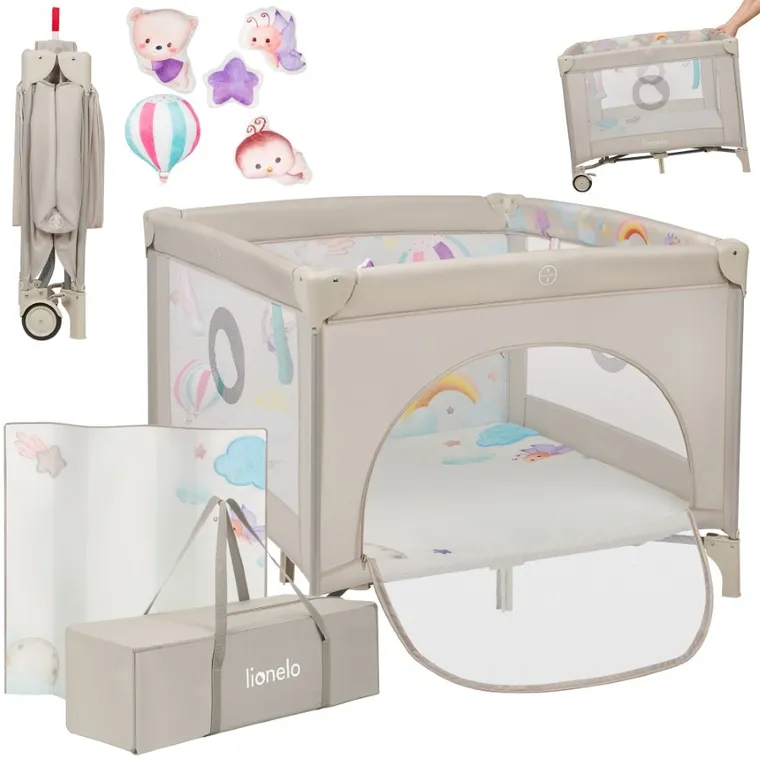 Lionelo, Mille Plus, parcul de joaca pentru copii, Grey Beige