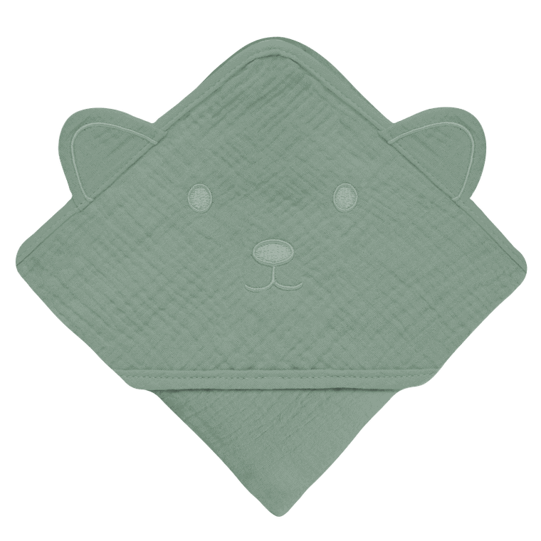 Lionelo, Muslin, prosop de baie cu gluga, Green Forest