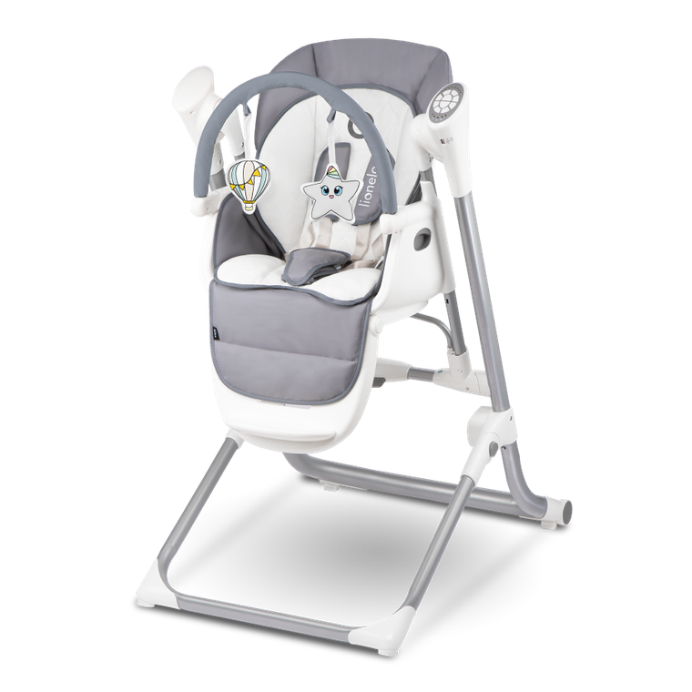 Lionelo, Niles, scaun inalt multifunctional, Grey