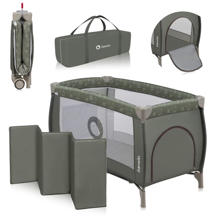 Lionelo, Sven Plus, patut de calatorie cu accesorii, Beige Olive