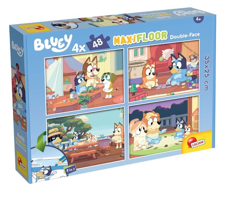 Lisciani, Bluey, puzzle cu doua fete, 4-48 piese