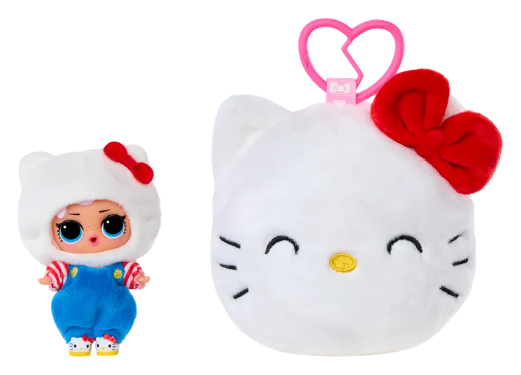 L.O.L. Surprise, Loves Hello Kitty, Reversible Plush, mini papusa intr-o cutie de plus, 1 buc.