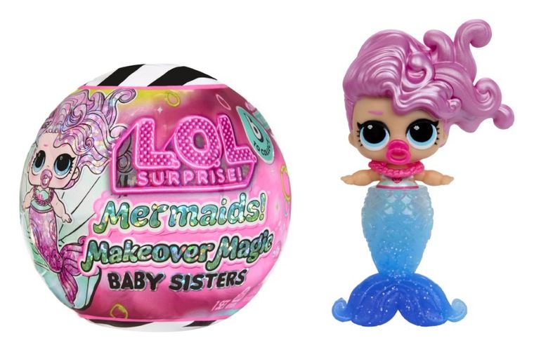 L.O.L. Surprise, Mermaids! Makeover Magic Baby Sisters, bila surpriza cu papusa, 1 buc.