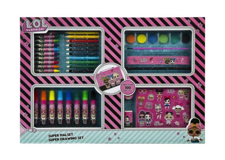 L.O.L. Surprise, set de rechizite scolare, 100 elemente