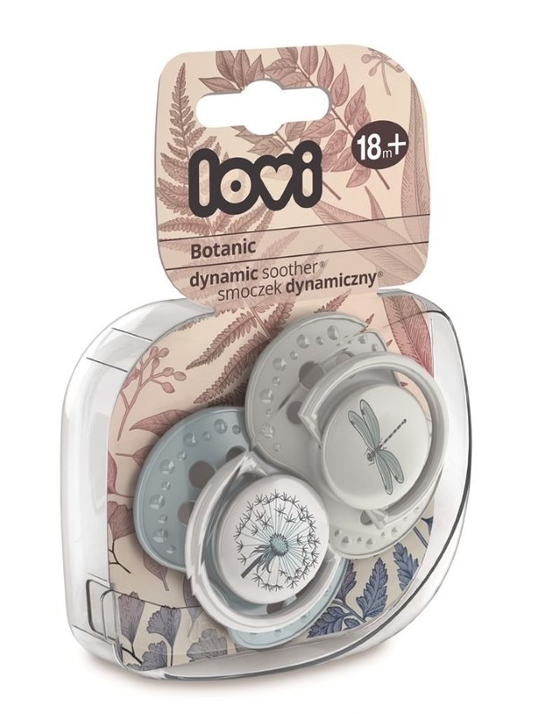 Lovi, Botanic Boy, suzeta dinamica din silicon, 18 luni+, 2 buc.