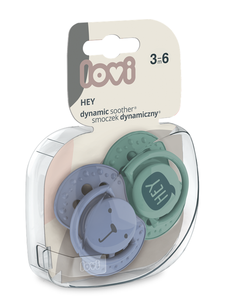 Lovi, Hey Boy, suzeta dinamica din silicon, 3-6 luni, 2 buc.