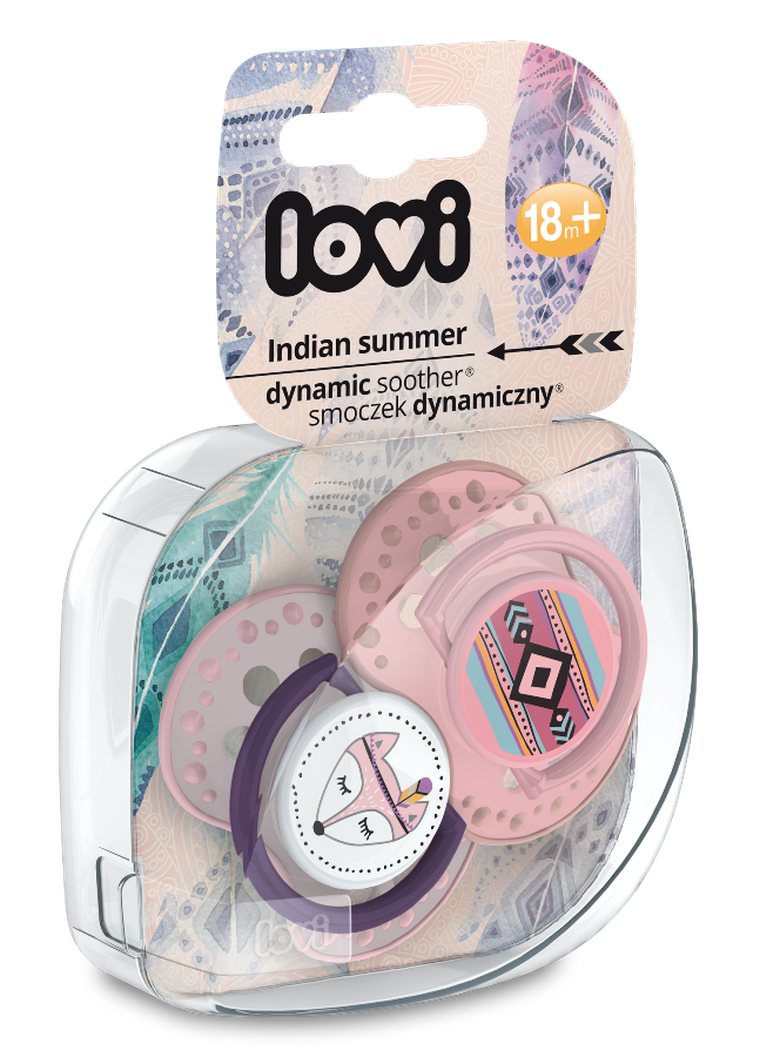 Lovi, Indian Summer Girl, suzeta dinamica din silicon, 18 luni+, 2 buc.