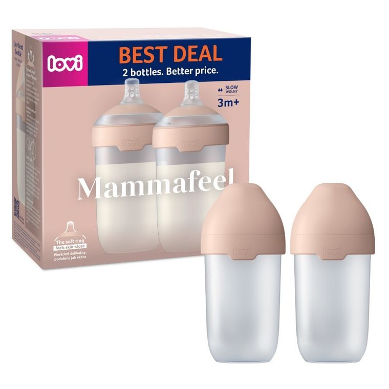 Lovi, Mammafeel, biberon, 250 ml, 2 buc.