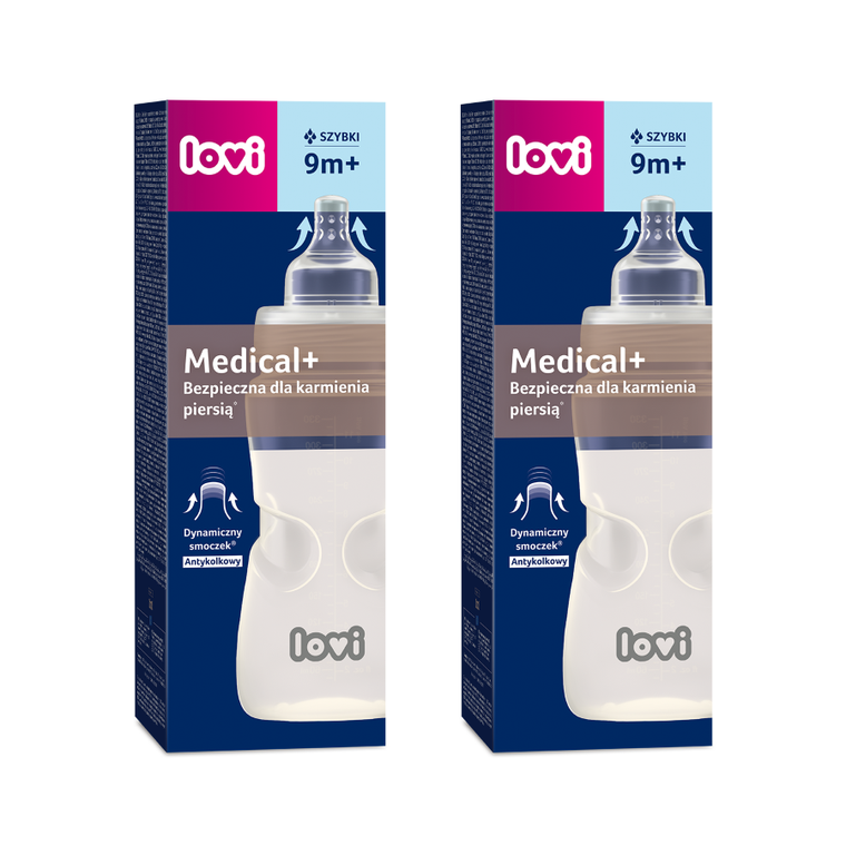 Lovi, Medical+, set de sticle, 330 ml, 2 buc.