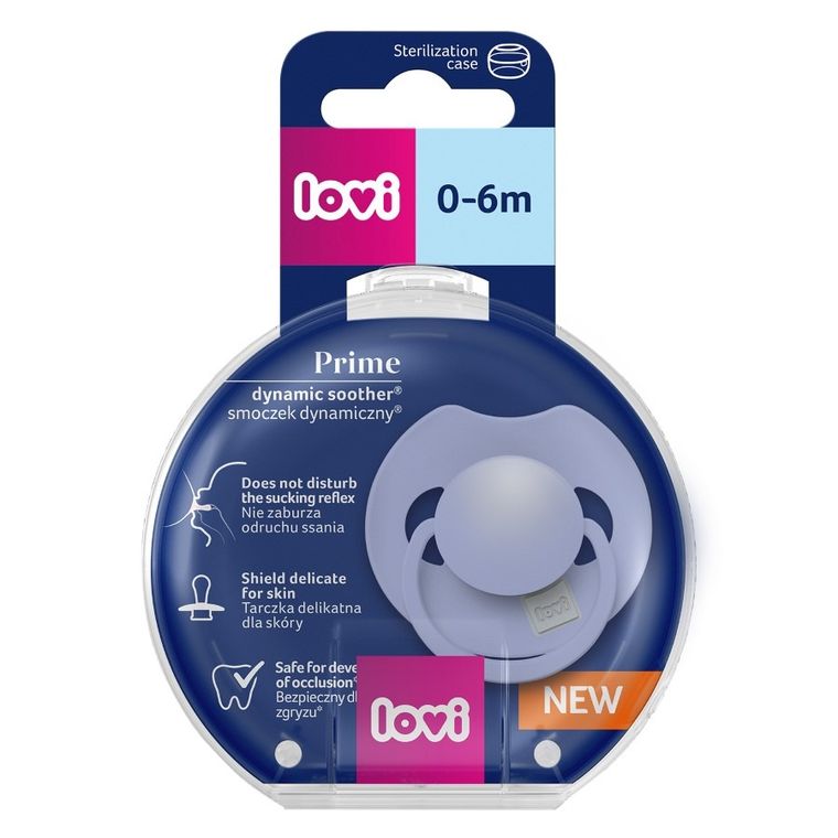 Lovi, Prime, suzeta dinamica din silicon, 0-6 luni, Blue, 1 buc.