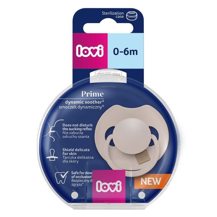 Lovi, Prime, suzeta dinamica din silicon, 0-6 luni, Nude, 1 buc.