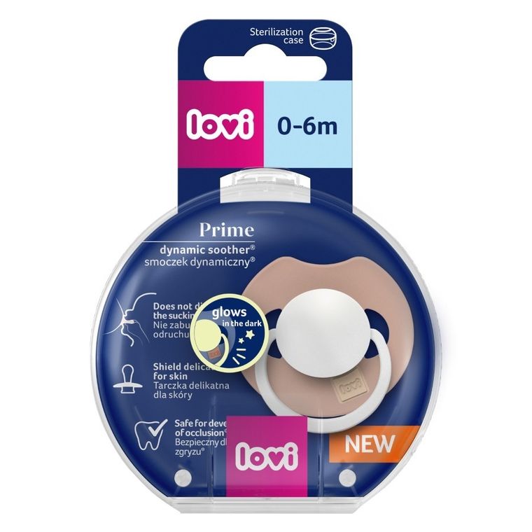 Lovi, Prime, suzeta dinamica din silicon, Blush Glow, 0-6 luni