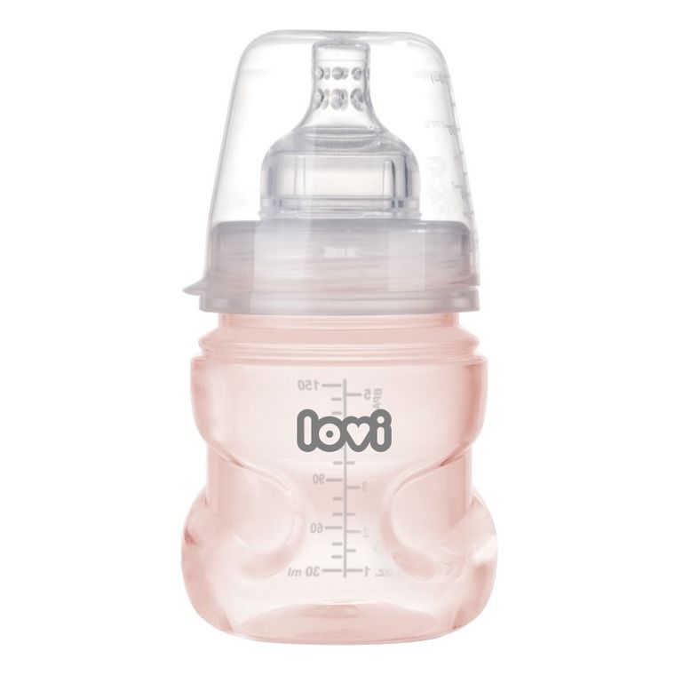 Lovi, Trends, biberon din plastic cu tetina dinamica, Pink, 120 ml