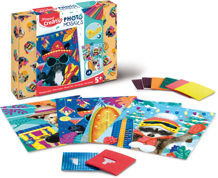 Maped Creativ, Fotografii mozaic, Animalute de calatorie, set creativ