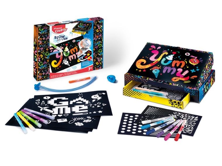 Maped Creativ, Magic Blowpen Art, carioci cu pulverizator, 15 culori