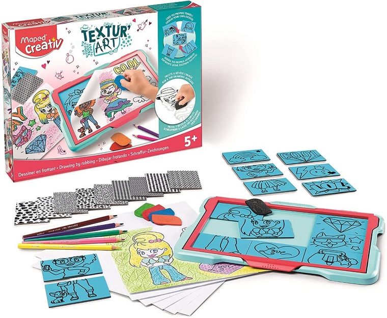 Maped Creativ, Textur'Art, tableta de desenat, set artistic, rosu-albastru