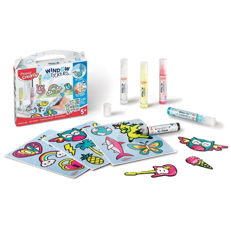 Maped Creativ, vopsele pentru sticla cu planse, 5 buc.