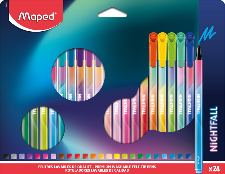 Maped, Nightfall, pixuri colorate, 24 culori