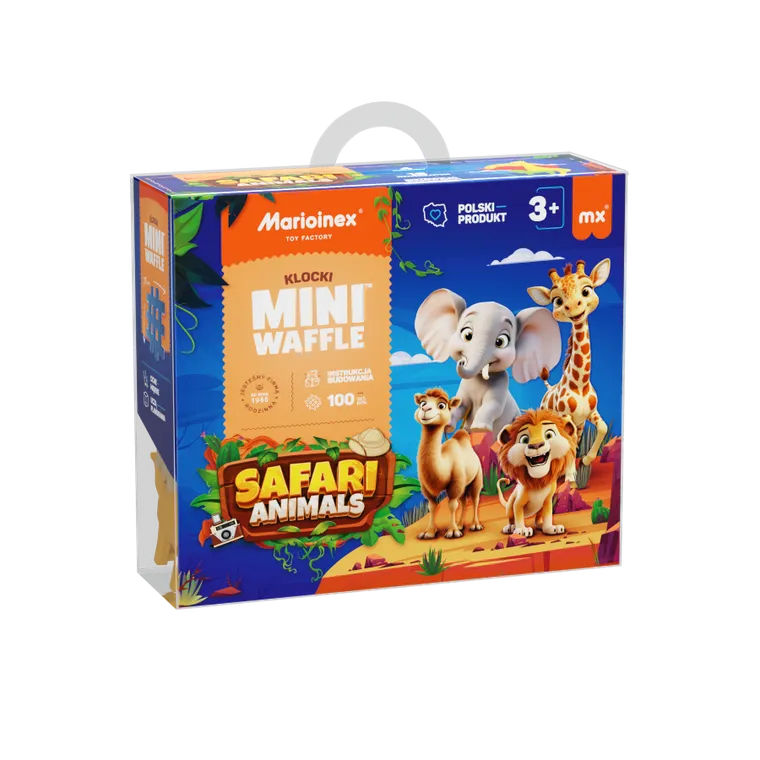 Marioinex, Mini Waffle, Animals Safari, set de constructie, 100 piese