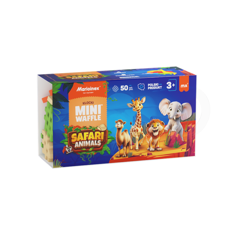 Marioinex, Mini Waffle, Animals Safari, set de constructie, 50 piese