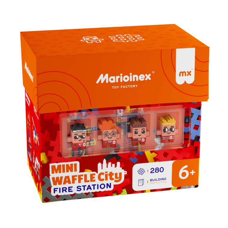 Marioinex, Mini Waffle, City, Statia de pompieri, set de constructie, 280 piese