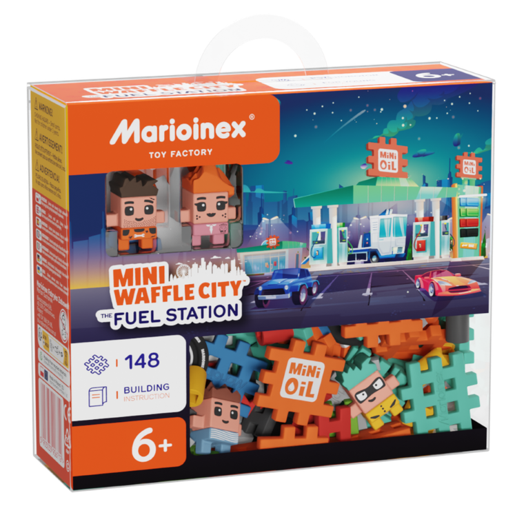 Marioinex, Mini Waffle, City, Statie de alimentare cu combustibil, set de constructie, 148 piese