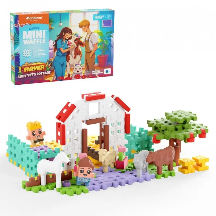 Marioinex, Mini Waffle, Fermier, set de constructie, 110 piese