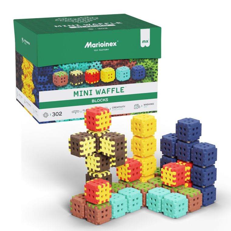 Marioinex, Mini Waffle, Green Blocks, set de constructie, 302 piese