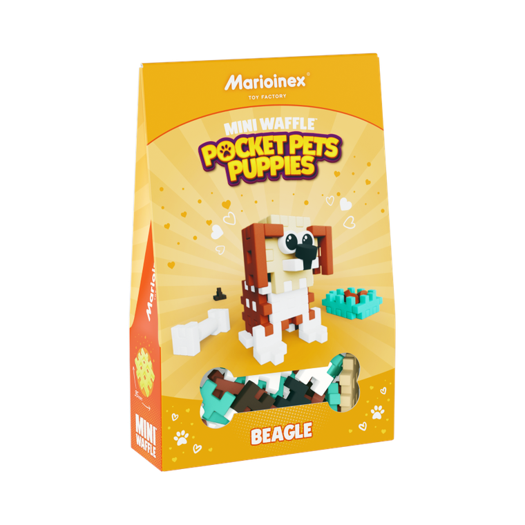 Marioinex, Mini Waffle, Pocket Pets Puppies, Beagle, set de constructie, 46 piese