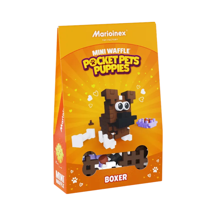 Marioinex, Mini Waffle, Pocket Pets Puppies, Boxer, set de constructie, 50 piese