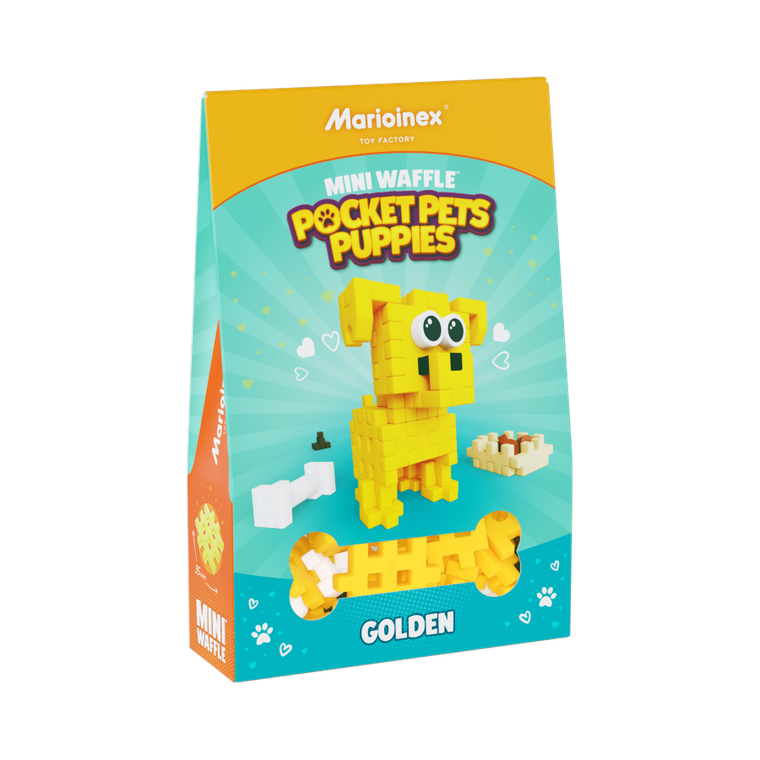 Marioinex, Mini Waffle, Pocket Pets Puppies, Golden Retriever, set de constructie, 52 piese