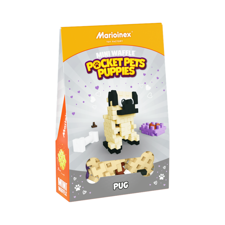 Marioinex, Mini Waffle, Pocket Pets Puppies, Mops, set de constructie, 42 piese