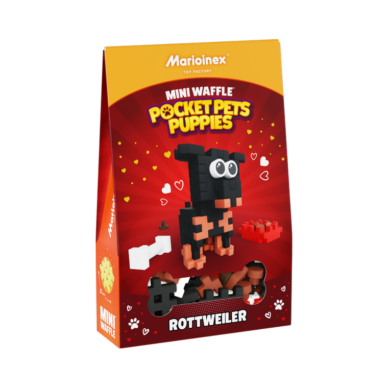 Marioinex, Mini Waffle, Pocket Pets Puppies, Rottweiler, set de constructie, 50 piese