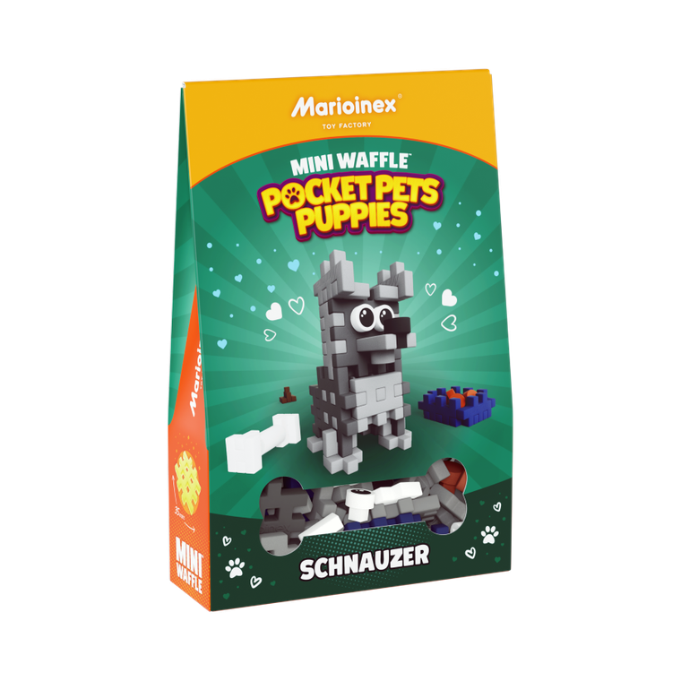 Marioinex, Mini Waffle, Pocket Pets Puppies, Schnauzer, set de constructie, 49 piese