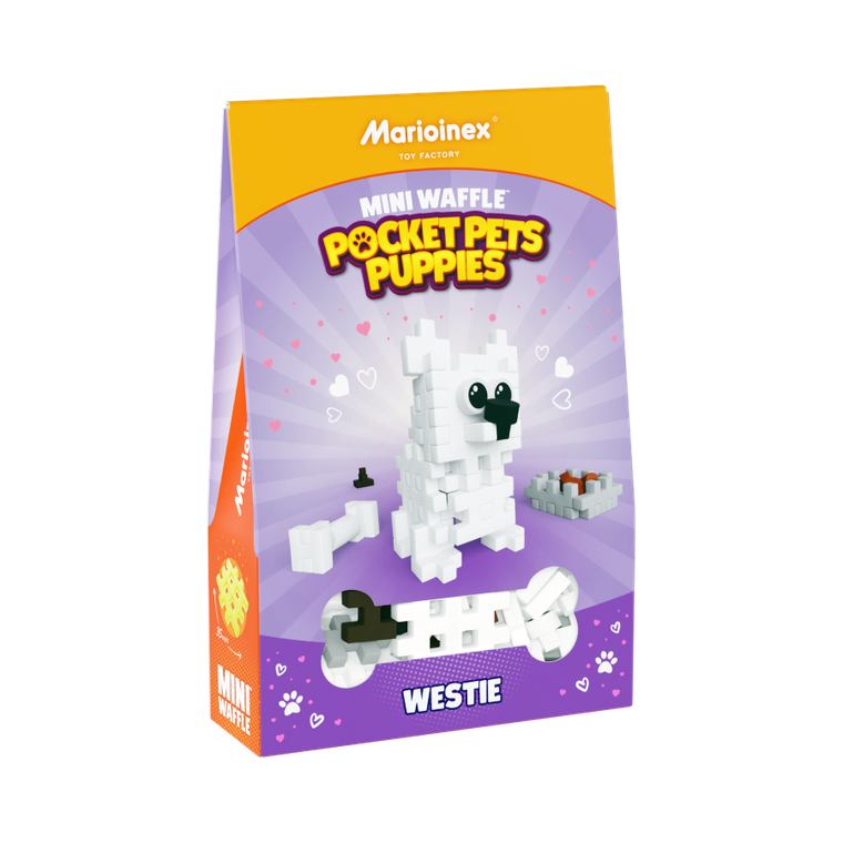 Marioinex, Mini Waffle, Pocket Pets Puppies, West Highland White Terrier, set de constructie, 49 piese