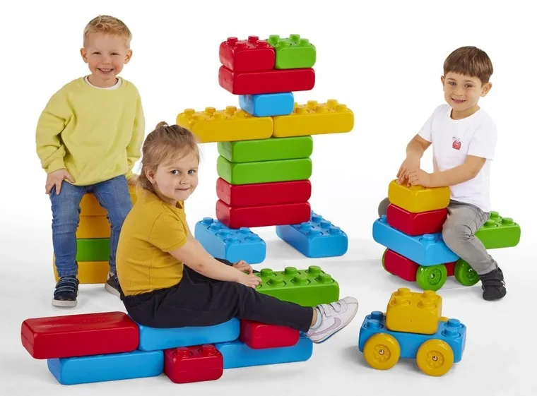 Marioinex, set de constructie, caramizi cu roti, blocuri XXL, 30 piese