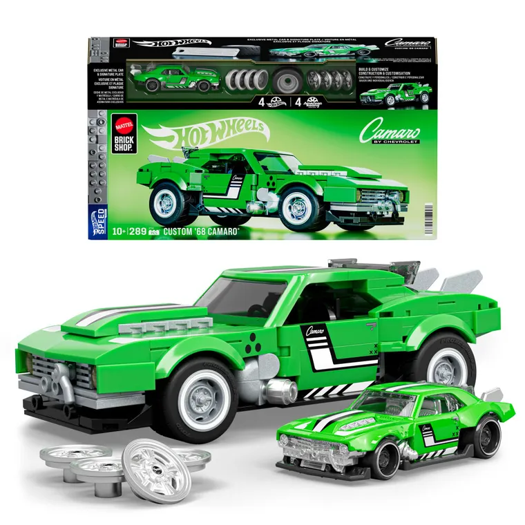Mattel Brick Shop, Hot Wheels, Speed Series Custom ’68 Camaro, set de constructie, 289 piese