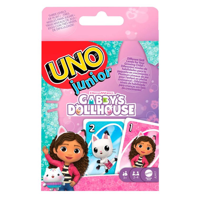 Mattel, UNO Junior, Gabby's Dollhouse, joc de carti