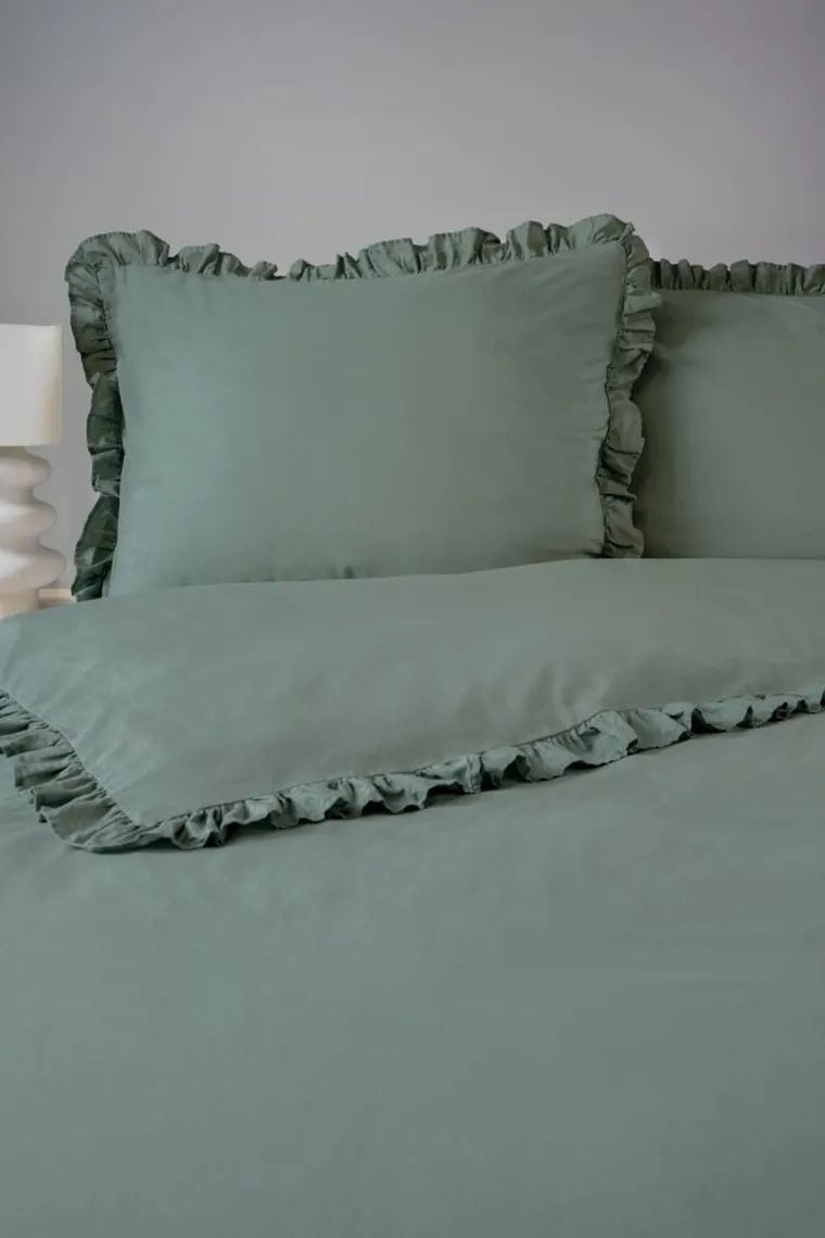 Mayamoo, set lenjerie de pat, 3 piese, menta verde, 160-200cm