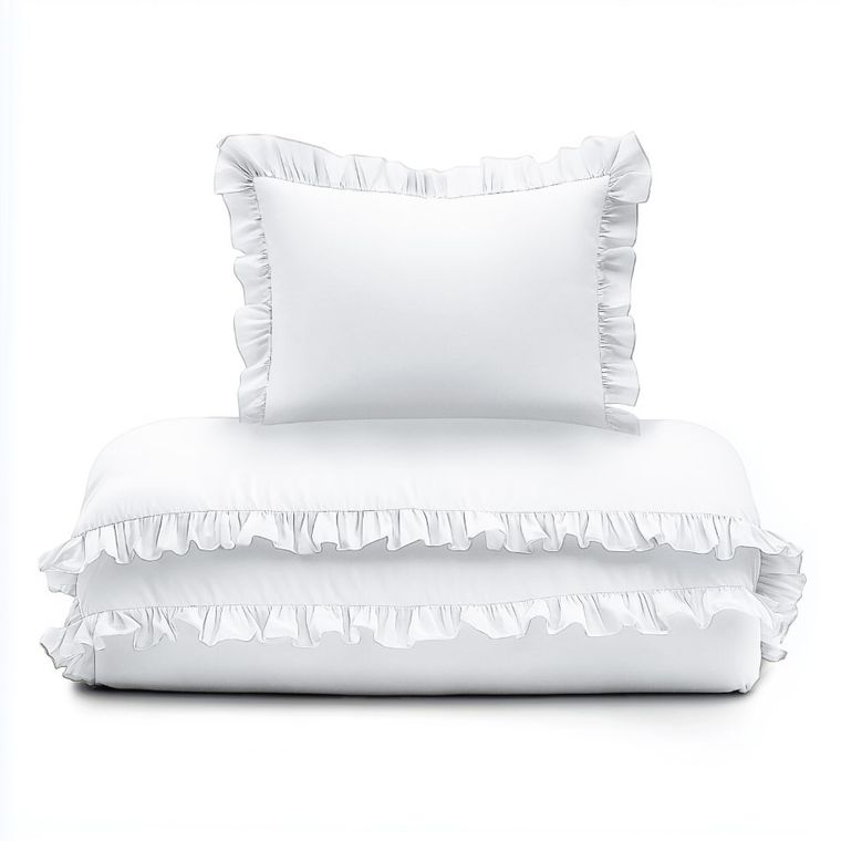 Mayamoo, set lenjerie de pat single, alb, 100-135cm