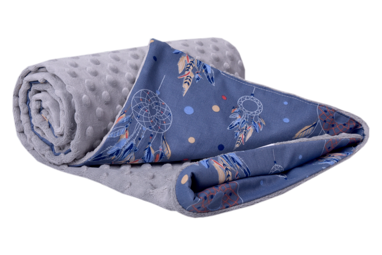 Medi partners, Aparatoare de vise, patura, minky, bleumarin, gri, 75-100 cm
