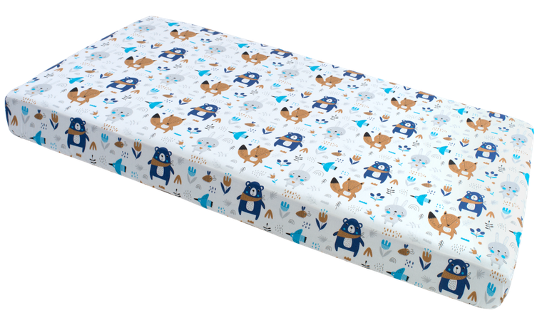 Medi Partners, Boho Animals, cearceaf cu elastic, bej, 60-120 cm