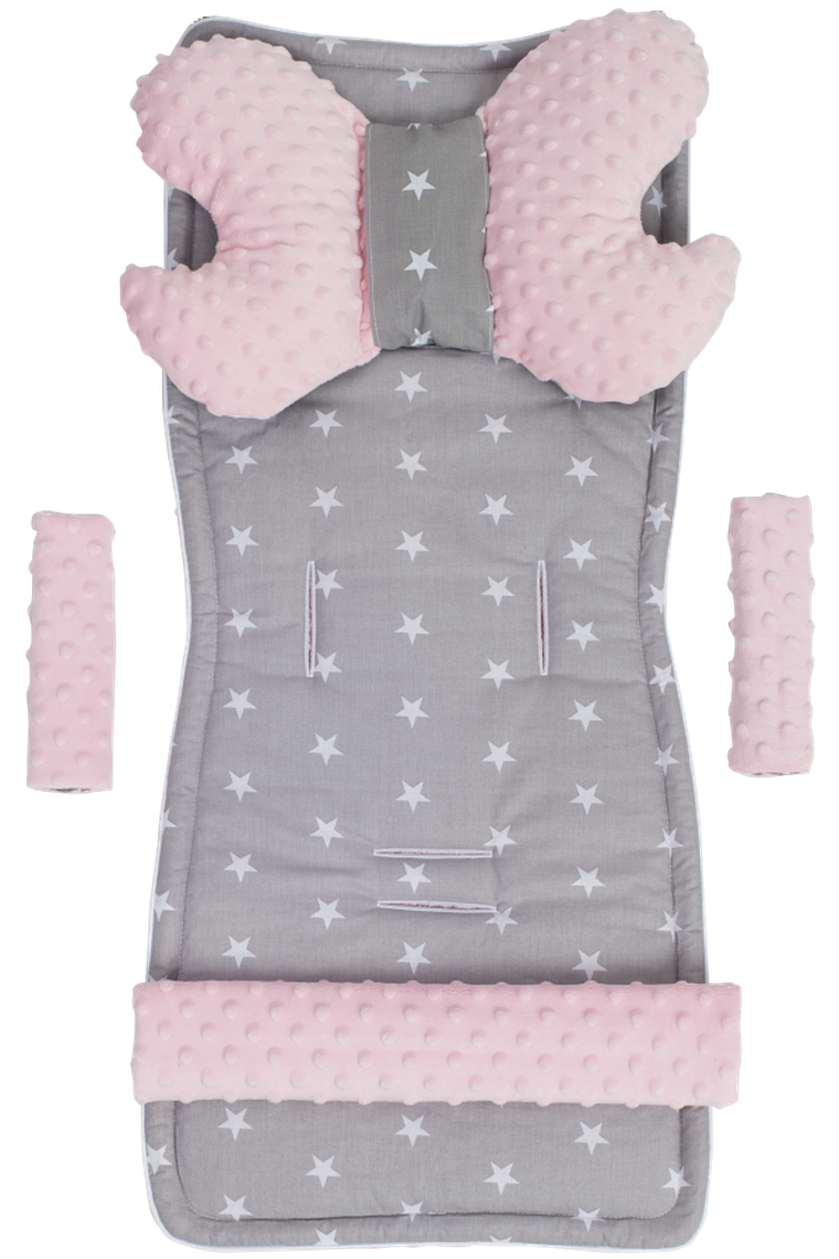 Medi Partners, Stars, insertie pentru carucior, set, gri, roz deschis