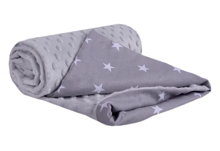 Medi partners, Stars, patura, minky, gri, 75-100 cm