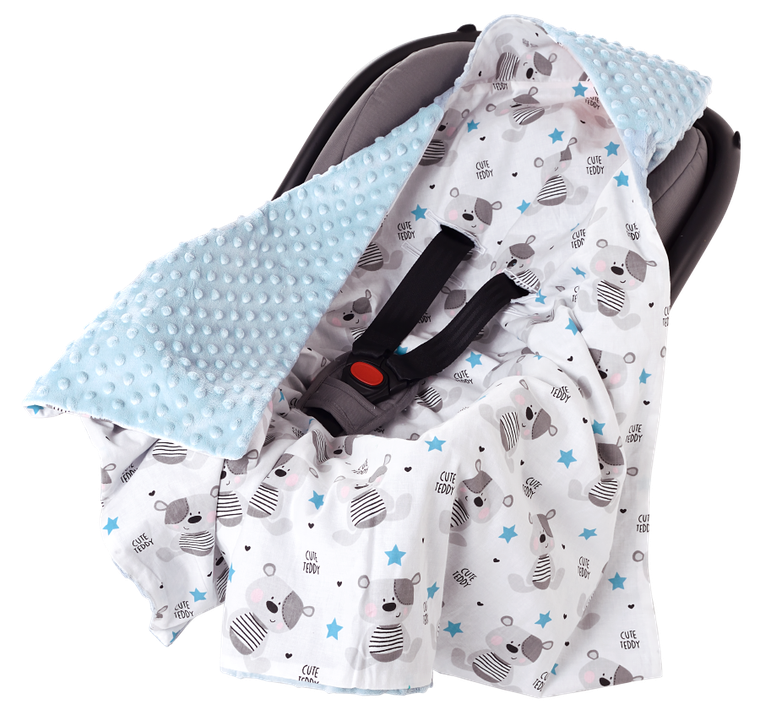 Medi Partners, Teddy, patura cu doua fete cu gluga, albastru deschis, 85-85 cm